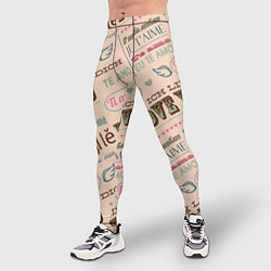 Тайтсы мужские Ретро дизайн про любовь, цвет: 3D-принт — фото 2