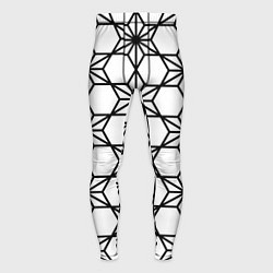 Тайтсы мужские Чёрно-белый абстрактный паттерн из звёзд, цвет: 3D-принт