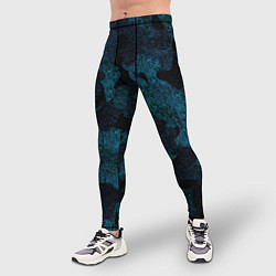 Тайтсы мужские Камуфляж тёмно-синий, цвет: 3D-принт — фото 2