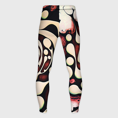 Мужские тайтсы Водоворот белых капель в бордовой жидкости / 3D-принт – фото 2