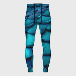 Мужские тайтсы Чешуя бирюзовая металлик