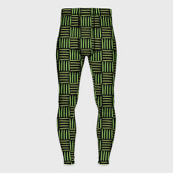 Тайтсы мужские Паттерн из зеленых линий, цвет: 3D-принт