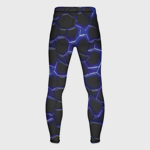 Мужские тайтсы Синий неон и плиты / 3D-принт – фото 2