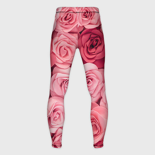 Мужские тайтсы Чайная пыльная роза - нежно розовый цветок / 3D-принт – фото 2
