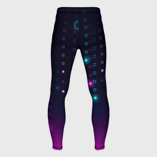 Мужские тайтсы Светящиеся неоновые квадраты / 3D-принт – фото 2