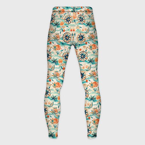 Мужские тайтсы Компас летний паттерн / 3D-принт – фото 2