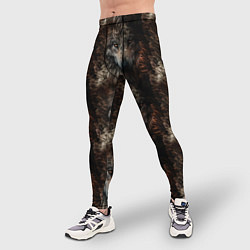 Тайтсы мужские Волки паттерн, цвет: 3D-принт — фото 2