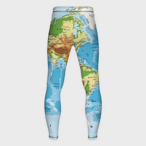 Мужские тайтсы Атлас мира / 3D-принт – фото 2