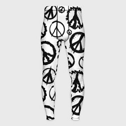 Тайтсы мужские Many peace logo, цвет: 3D-принт