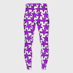 Тайтсы мужские Ретро звёзды фиолетовые, цвет: 3D-принт