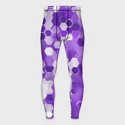 Тайтсы мужские Кибер Hexagon Фиолетовый, цвет: 3D-принт