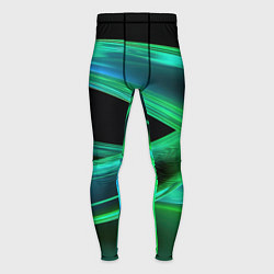 Тайтсы мужские Green lines abstract, цвет: 3D-принт