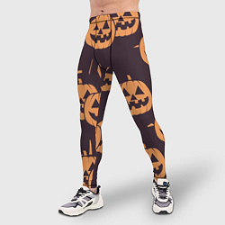 Тайтсы мужские Фонарь джек в грандж стиле halloween тыква cartoon, цвет: 3D-принт — фото 2