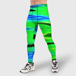 Тайтсы мужские Green blut geometry, цвет: 3D-принт — фото 2