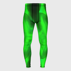 Тайтсы мужские Black green abstract, цвет: 3D-принт