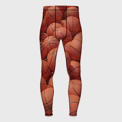 Тайтсы мужские Узор с баскетбольными мячами, цвет: 3D-принт