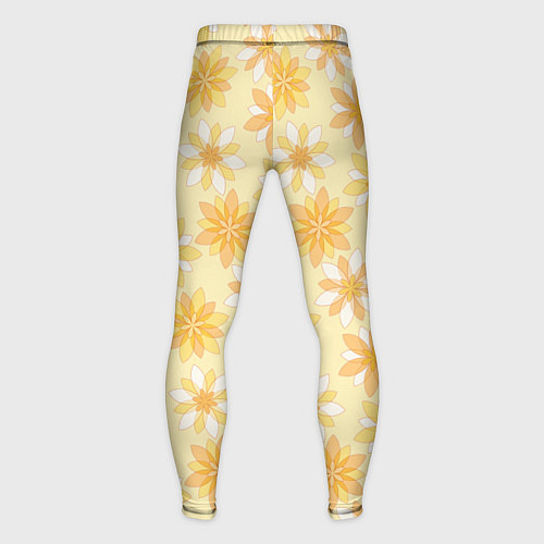 Мужские тайтсы Желтые геометричные цветы / 3D-принт – фото 2