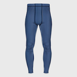 Тайтсы мужские Строгий синий в полоску, цвет: 3D-принт