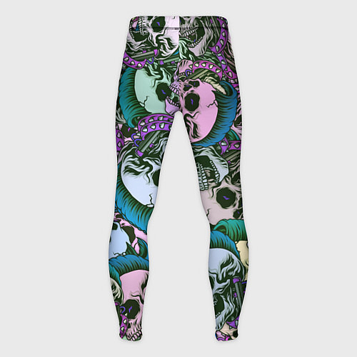 Мужские тайтсы Череп панк паттерн / 3D-принт – фото 2