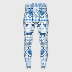 Мужские тайтсы Blue sweater with reindeer