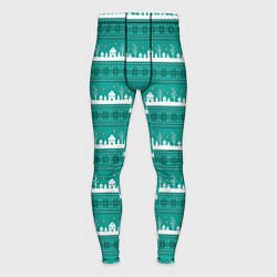 Мужские тайтсы Зеленый зимний пейзаж