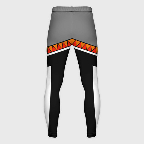 Мужские тайтсы Углы и треугольники: оранжевый и красный / 3D-принт – фото 2