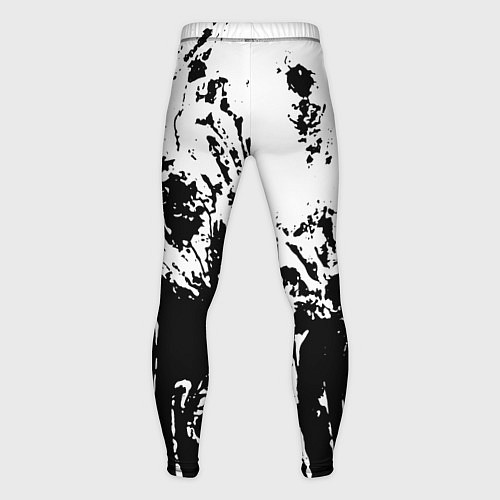Мужские тайтсы Черно-белая абстракция гранж / 3D-принт – фото 2