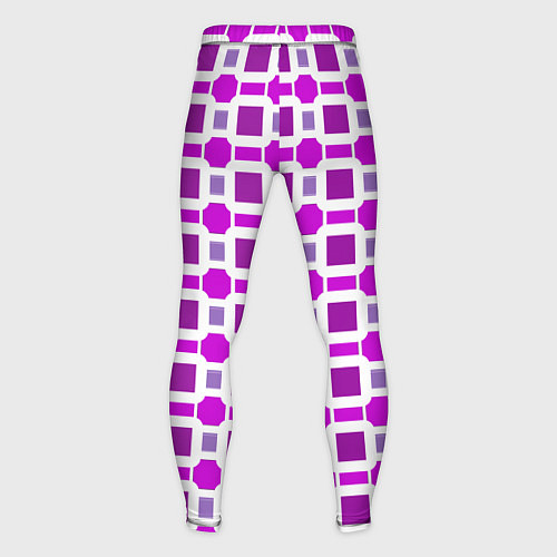 Мужские тайтсы Фиолетовые кирпичики и белые полосы / 3D-принт – фото 2