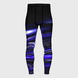 Тайтсы мужские Black blue abstract, цвет: 3D-принт