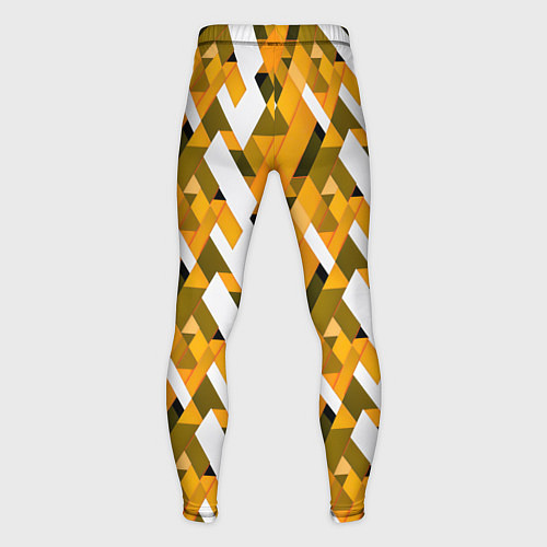 Мужские тайтсы White and yellow shapes / 3D-принт – фото 2