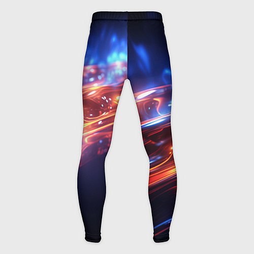 Мужские тайтсы Оранжевая полоса в движении / 3D-принт – фото 2