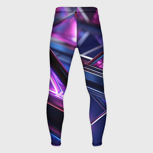 Мужские тайтсы Фиолетовые абстрактные треугольники / 3D-принт – фото 2