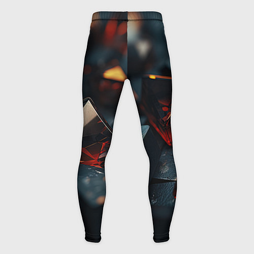 Мужские тайтсы Темные абстрактные кубы / 3D-принт – фото 2