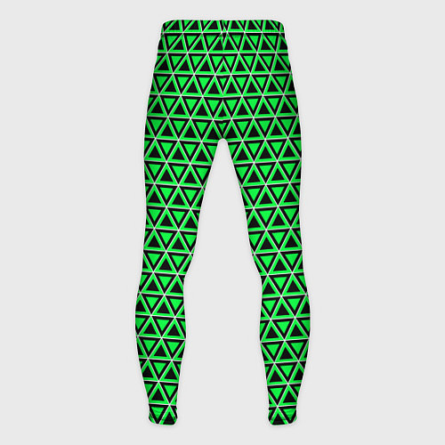 Мужские тайтсы Зелёные и чёрные треугольники / 3D-принт – фото 2