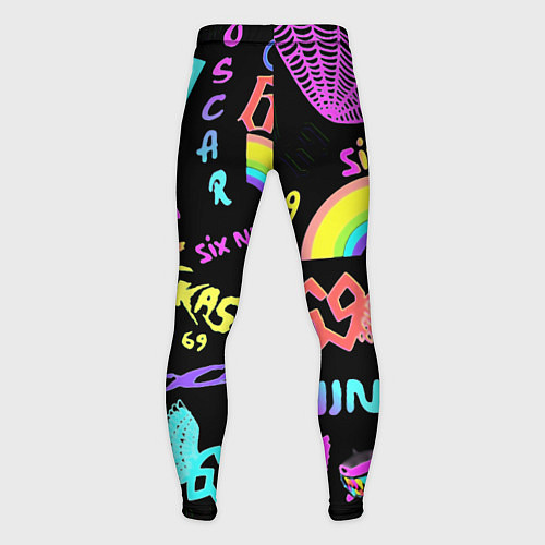 Мужские тайтсы 6ix9ine logo rap bend / 3D-принт – фото 2