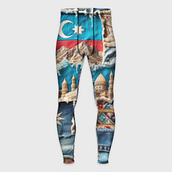 Тайтсы мужские Пэчворк джинсы в Азербайджане, цвет: 3D-принт