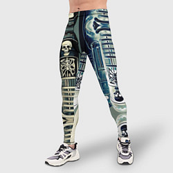 Тайтсы мужские Психоделика с черепами, цвет: 3D-принт — фото 2