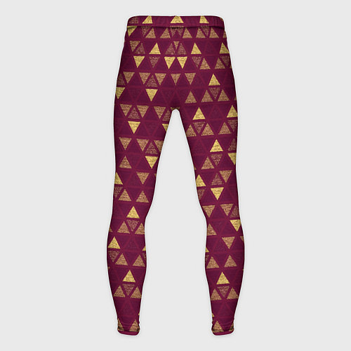 Мужские тайтсы Бордо с жёлтыми треугольниками текстурированный па / 3D-принт – фото 2