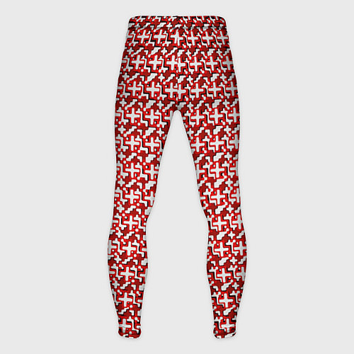Мужские тайтсы Белые плюсики на красном фоне / 3D-принт – фото 2
