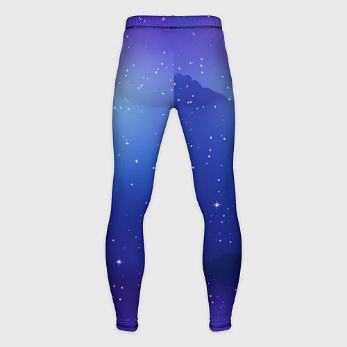 Мужские тайтсы Синий космос и звезды / 3D-принт – фото 2