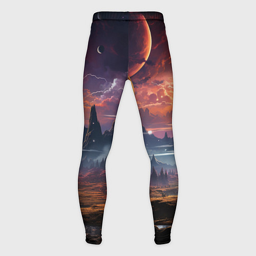 Мужские тайтсы Космический фантазийный мир на другой планете / 3D-принт – фото 2