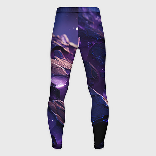 Мужские тайтсы Фиолетовые неоновые камни со светом / 3D-принт – фото 2