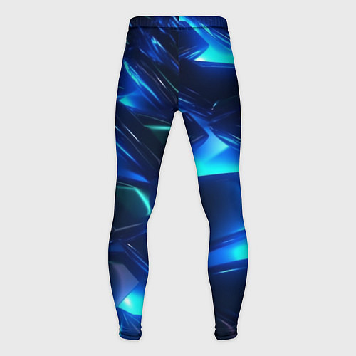 Мужские тайтсы Синие абстрактные неоновые плиты / 3D-принт – фото 2