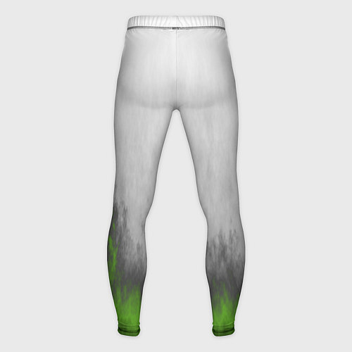 Мужские тайтсы Абстрактное пламя зеленое / 3D-принт – фото 2