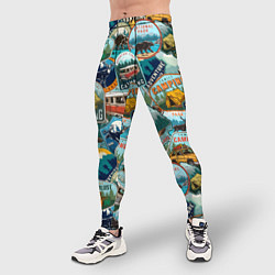 Тайтсы мужские Adventure stickers, цвет: 3D-принт — фото 2