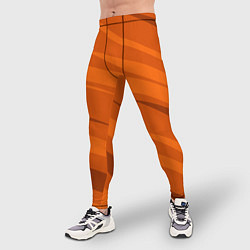 Тайтсы мужские Тёмный оранжевый полосами, цвет: 3D-принт — фото 2