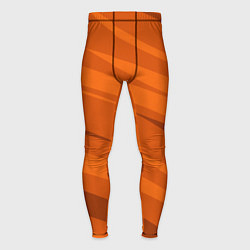 Тайтсы мужские Тёмный оранжевый полосами, цвет: 3D-принт