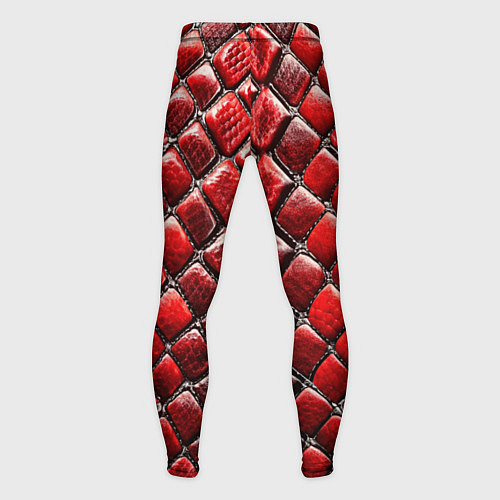 Мужские тайтсы Змеиная объемная текстурная красная кожа / 3D-принт – фото 2