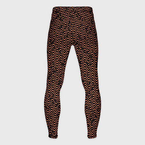 Мужские тайтсы Волнистая текстура чёрно-коричневый / 3D-принт – фото 2