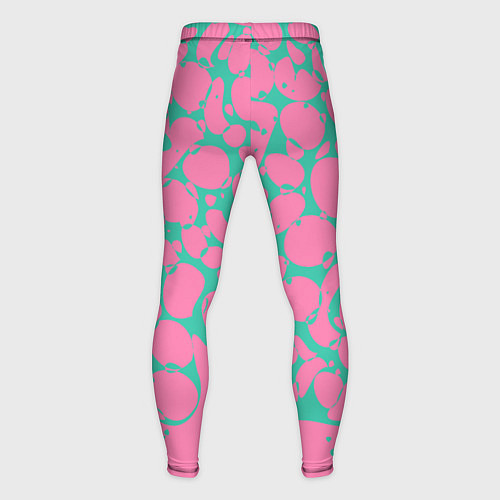 Мужские тайтсы Бирюзовая паутина на розовом / 3D-принт – фото 2